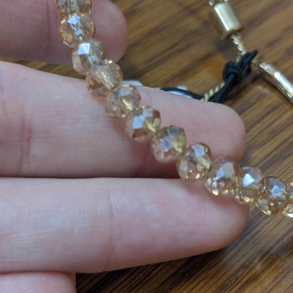 NWT Canvas Gold Beaded Bracelet - Picture 3 of 4